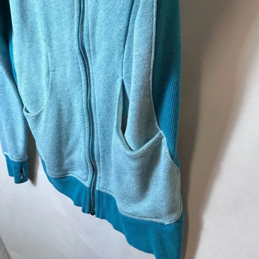 Lululemon On The Daily Women's Turquoise Blue Full Zipper Hooded Jacket Size 8